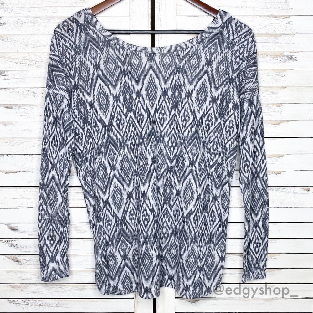 Miley and Molly | Grommet Lace Back Top Geometric